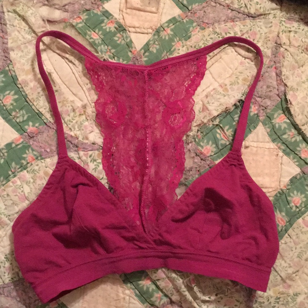 Deep pink/purple no wire bra